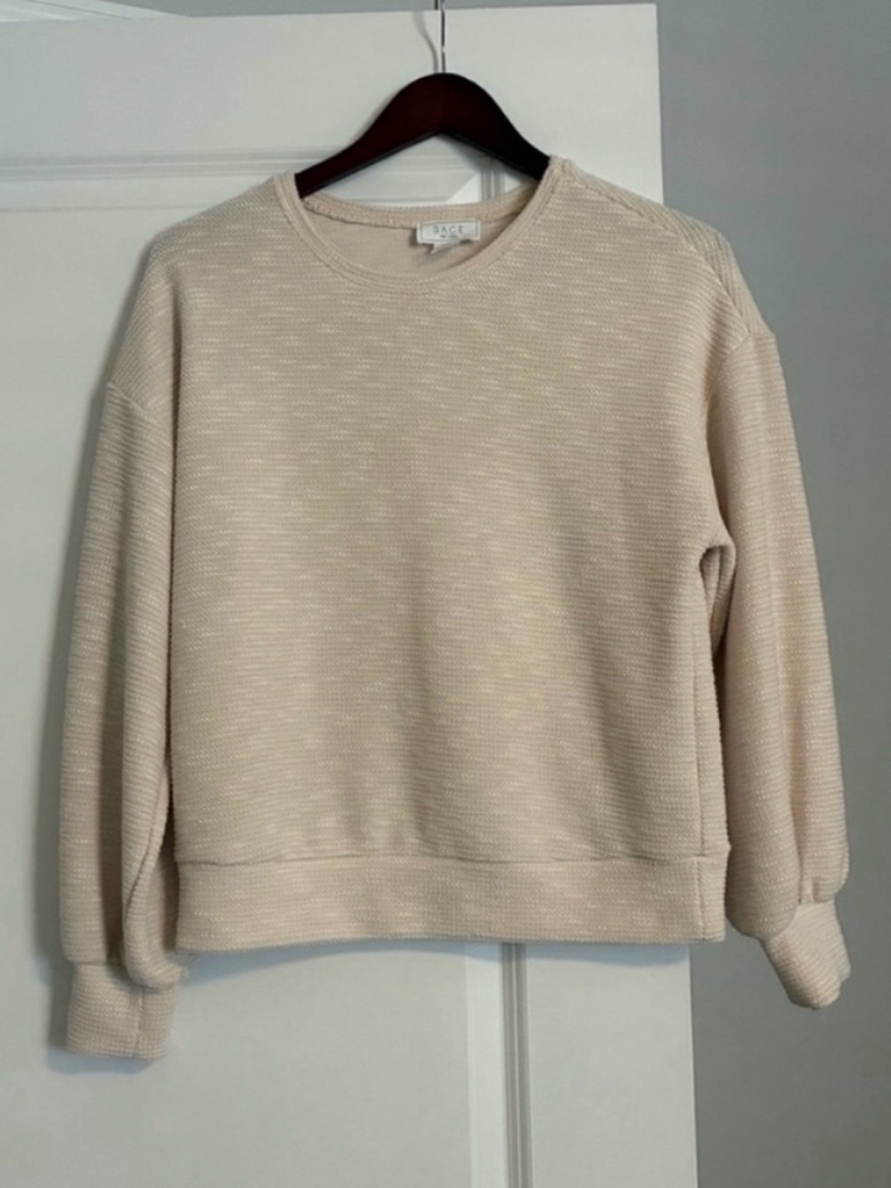 Anthropologie Sage The Label Cream Velour Top